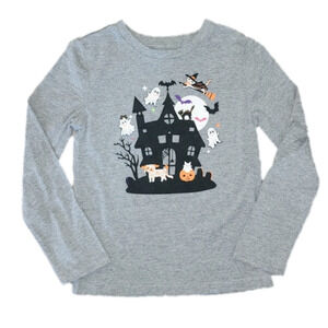 CELEBRATE HALLOWEEN Grey Long Sleeve Tee with Halloween Theme